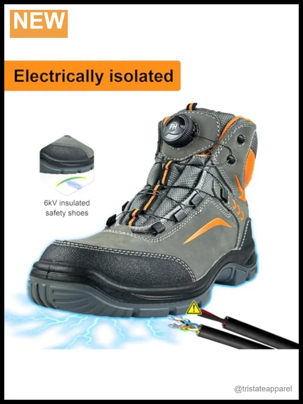 Waterproof Composite Toe Work Boots for Men - Lightweight Anti-Slip, 6KV EH